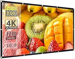 100 inch 16:9 HD Projector Screen, Anti-Crease Foldable Portable Indoor and Outdoor Projector Movies Screen, Support...