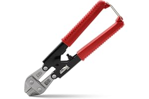 HOUSERAN Bolt Cutter 20 cm, Mini Bolt Cutter with Comfort Handle Grip, Safty Lock, Heavy Duty Bolt Cutter for Bolts, Steel Wi
