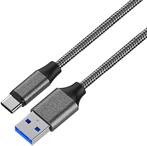 Yatnchan USB 3.0 Type C Cable, 4Ft 1.2M Nylon Braided USB C Power Cord Fast Charging Sync Charging Cables Quick Charge for Samsung Note 8 S8 S8 Plus, LG V20 G6 G5, Nexus 6P 5X, Pixel (Gray)