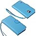 Wisdompro Case for Galaxy S5, PU Leather Flip Folio Wallet Case Protective Phone Cover with Credit Card Holder Slots, Wrist Strap and Magnetic Closure for Samsung Galaxy S5 - Blue