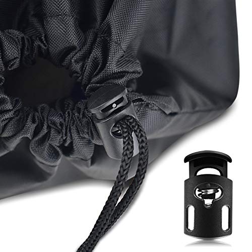 Alcoon 40 Pieces Plastic Cord Locks End Spring Stopper Fastener Slider End Spring Stop Toggle for Draw String Bags (20 Pieces Double-Hole, 20 Pieces Single-Hole, Black) - Thumbnail 5