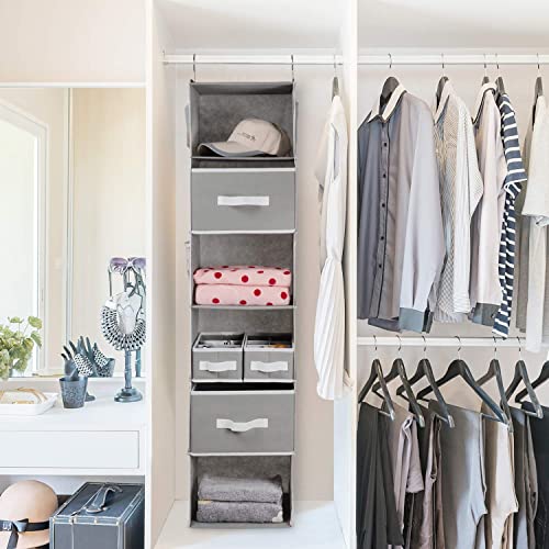 Univivi Closet Hanging Storage Organizer,6 Shelf Hanging Closet