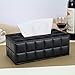 Love Nest PU Soft Sheep Leather High Class and Fashionable Tissue Box Rectangle/Tissue Box Cover Large Size (1, Sheep Leather Black)