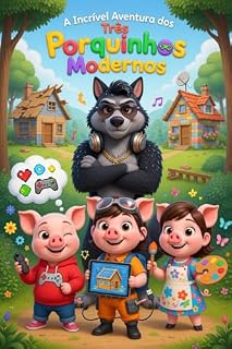 Livro A Incrível Aventura dos 3 Porquinhos Modernos