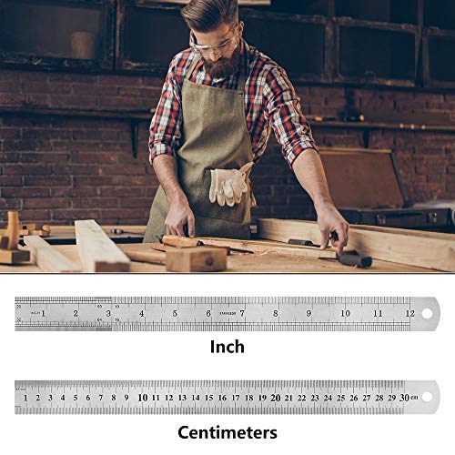 yidenguk reglas de Acero Inoxidable Regla Posicionamiento Bloque carpintería Línea Localizador Regla de Acero Fijo… - Imagen 7