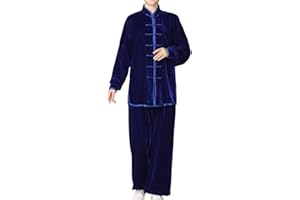 HEARTTOUCH Unisex Velvet Tai Chi Uniform Chinese Traditional Kung Fu Clothes Tang Suit Qi Gong Martial Arts Shaolin Costume