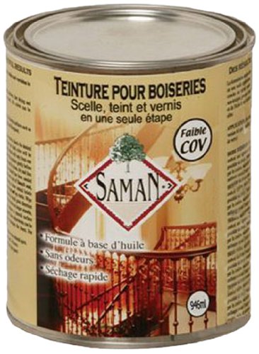 SamaN SAM-304-1L 1-Quart Interior Stain for Fine Wood for Seal, Stain and Varnish, Amaretto