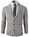 H2H Men's Classic Fleece Zip up Cardigan Collar Sweater Gray US S/Asia M (CMOCAL07)