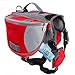 Lifeunion Saddle Bag Backpack for Dog, Tripper Hound Bag Travel Hiking Camping (Red + Grey, L)