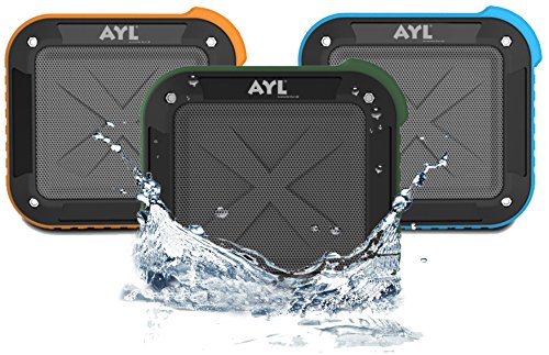 Portable Outdoor and Shower Bluetooth 5.0 Speaker by AYL SoundFit, Water Resistant, Wireless with 10 Hour Rechargeable Battery Life, Powerful Audio Driver, Pairs with All Bluetooth Devices