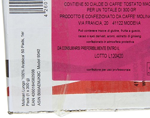 Caffè Molinari 'Lungo' 100% Arabica, 50 ESE Kaffeepads / ESE Pads / Pods / Cialde, 300 g – Bild 4