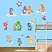 decalmile Care Bears Wall Stickers Baby Nursery Wall Decals Girls&Boys Bedroom Kids Room Wall Decor