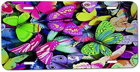 Personalized Metal License Plate Butterfly Scape Custom Auto Car Tag 12 inch X 6 inch