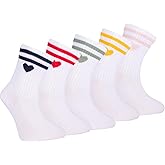 Petit Minou Noodle Kids Seamless-Toe Turkish Cotton Crew Socks (5-Pack)