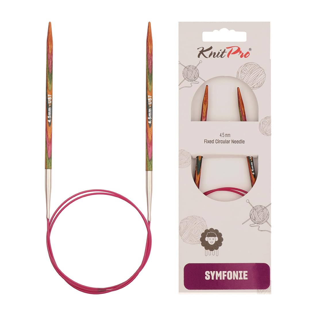 KnitPro Symfonie Fixed Circular Needles 10" (25cm) | 4.50mm
