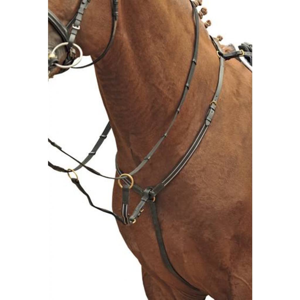 HKM 557950 Breastplate with Martingale Fittings Gold L Black