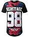 URBANCREWS Mens Hipster Hip Hop Watercolor Heritage 98 Longline T-Shirt BLK, M