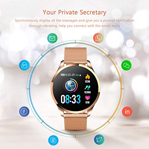 Smartwatch Mujer Hombre Impermeable Reloj Inteligente Monitores de Actividad Impermeable IP67 con Monitor de Sueño Pulsómetros Cuenta de Pasos Contador...