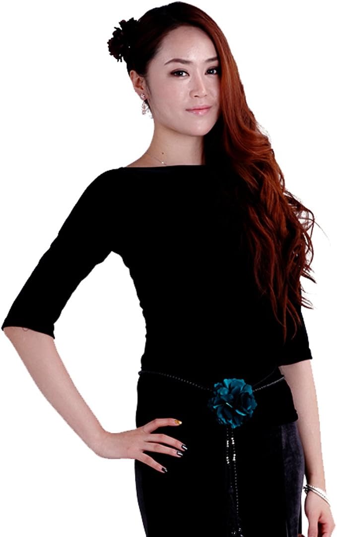 DZA01 StarDance Women's Ballroom Latin Dance 3/4 Sleeve Velvet Blouse Top