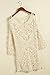 Bestyou® Women's Long Sleeve Lace Crochet Bikini Cover up Tunic Beach Dress (Beige)