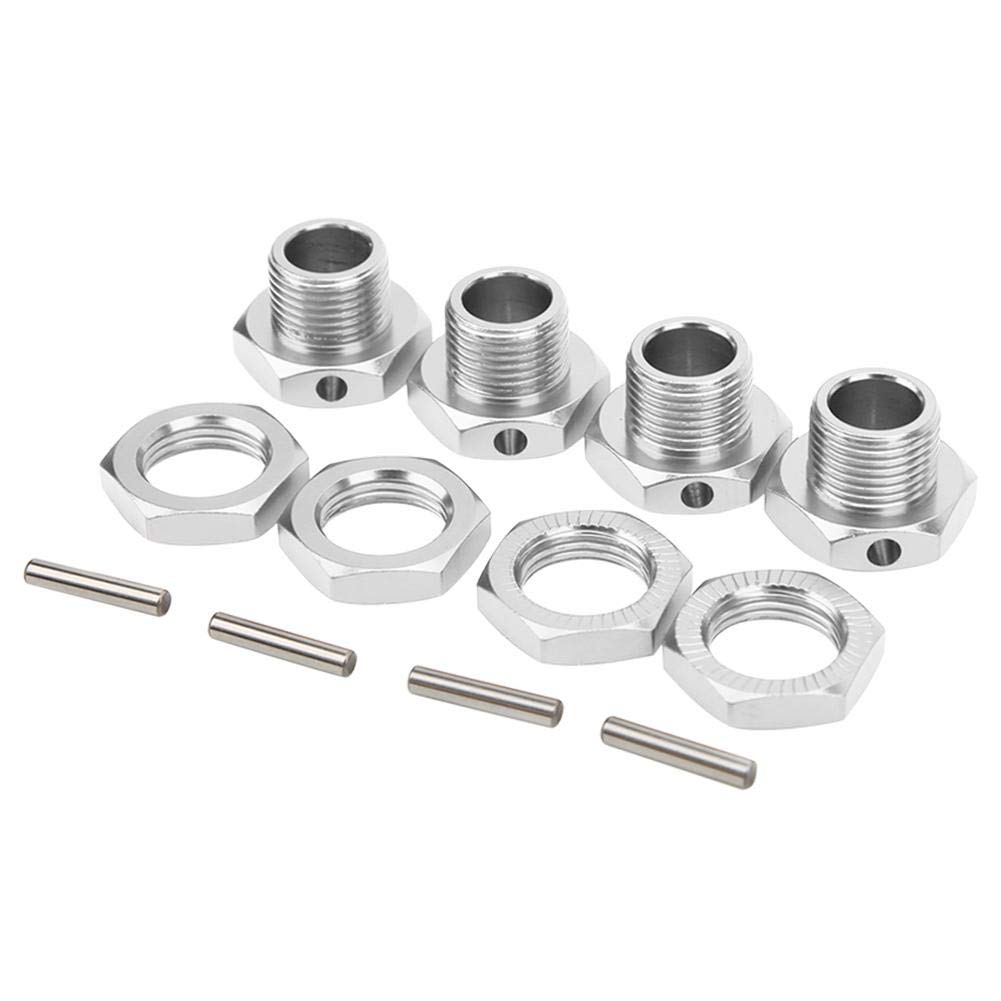 RC Hex Coupler Kit, 4Pcs 17MM Wheel Hex Coupler for Aluminum Alloy Toy Car Hex Driver, 1/8 Scale RC Vehicle Accessories for Model Car Enthusiasts and DIY Mechanics