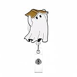 Halloween Badge Reel,Cute Ghost with Book Acrylic