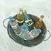 Metal Beverage Tub with Side Handles 1:12 Scale Toy Miniature Micro Aquarium Terrariums Fairy Gardens Doll House Resin Decoration Collection