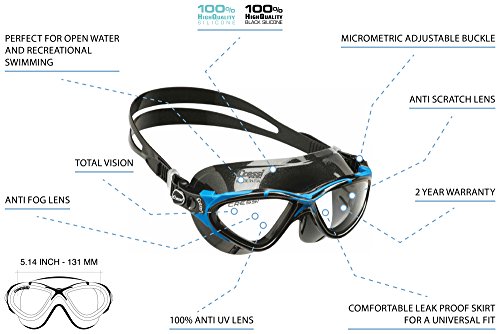 Cressi Planet Swim Goggles, Clear/White/Lilac, Clear lens