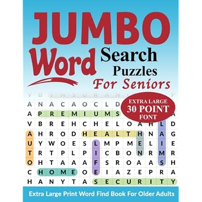 Large Print Jumbo Word Search Puzzles for Seniors Philippines | Ubuy
