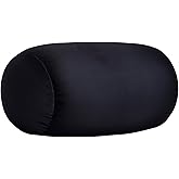 Focustree Microbead Neck Body Pillow Tube Microbead Bolster Bean Smooth Cool Pillow Neck Cervical Roll Pillow for Sleeping 7 x 12Inch Throw Travel Pillow(Carbon Black)