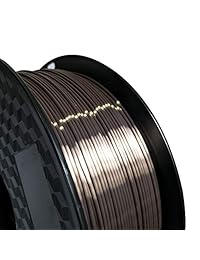 Filamento para impresora 3D PLA de oro rosa de seda de 0.069 in, 2.2 lbs de bobina 3D, impresión sedosa, brillante, oro rosa (oscuro) metálico PLA Materiales