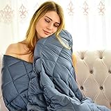 WONAP Cooling Weighted Blanket | 100% Natural Bamboo with Premium Glass Beads | 20 lbs | 60