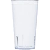 G.E.T. Unbreakable Stackable Restaurant Plastic Tumbler/Cup (Set of 12) 16 Ounce Clear | for Restaurants and Home, Dishwasher Safe, BPA Free