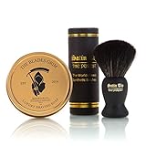 The Blades Grim & Satin Tip  Black Synthetic Shave Brush & Smolder Soap Kit