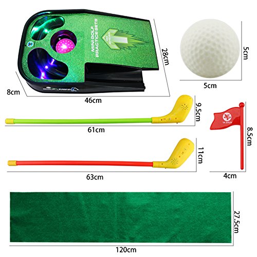 UBOWAY Mini Golf Putting Green Putting Mat Set with Sound Effect for Kids, Toddlers, Golf Beginner
