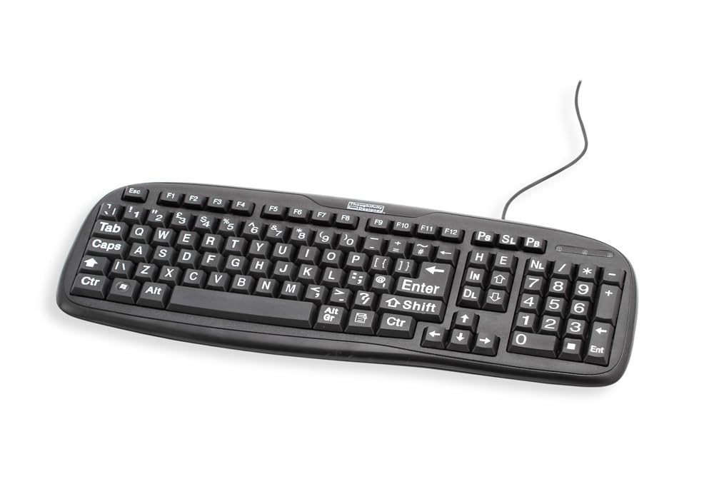 Ravencourt Living Easy to Read Large Font Computer Keyboard ¦ For Visually Impaired, Elderly And Partially Sighted ¦ Spillproof ¦ USB Connection ¦TDK01