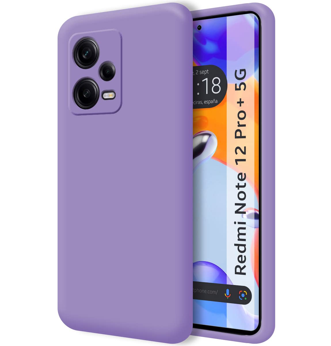 Tumundosmartphone Silicone Liquid Ultra Soft Case for Xiaomi Redmi Note 12 Pro+ Plus 5G Purple