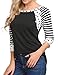 Zeagoo Womens Polka Dots Pullover Casual Striped Comfy Tees T-Shirt,1 black,XX-Large