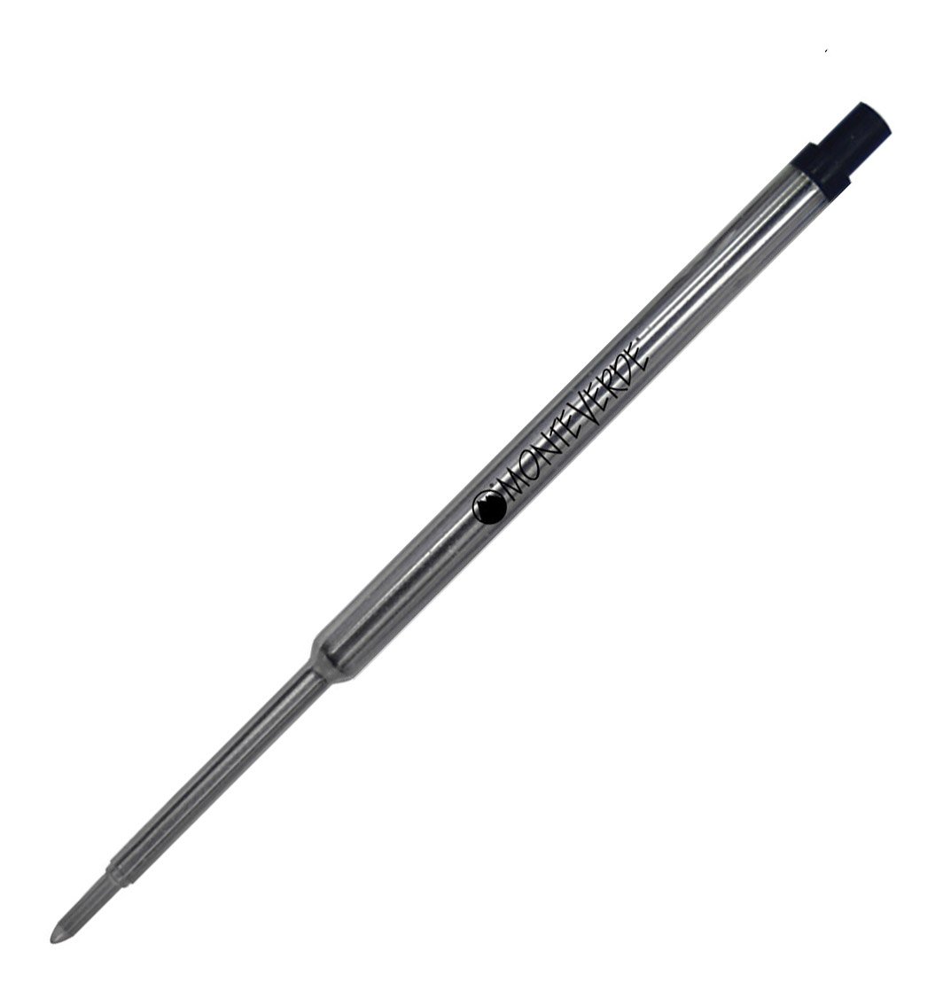 Monteverde Medium Point Ballpoint Soft Roll Refill for Waterman Ballpoint Pens - Black (Pack of 2)