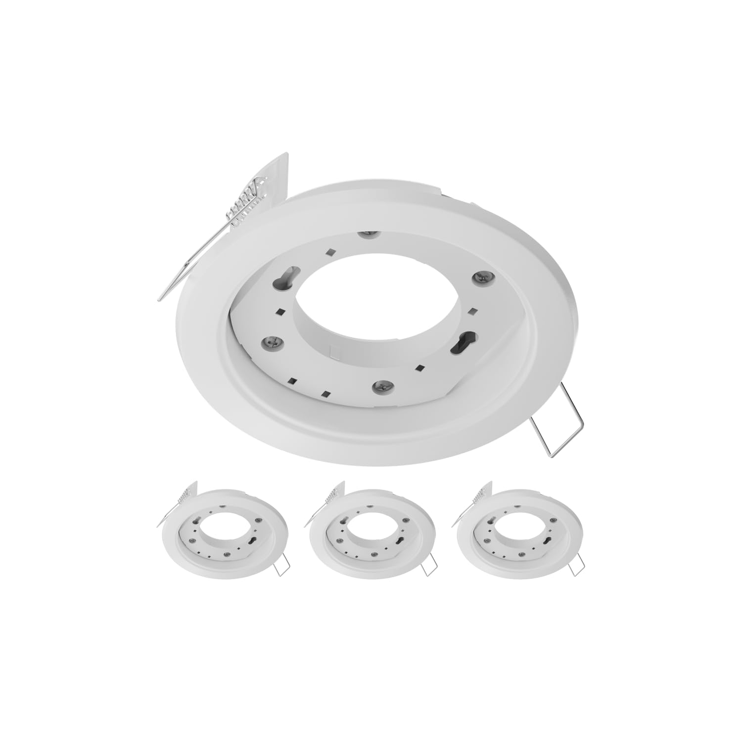 ledscom.de 4 pcs. recessed Ceiling Light ZOBE, White matt, Round, 107mm Ø, 1x GX53 max. 25W