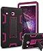 Tab E 8.0 Case,XIQI Three Layer Hybrid Rugged Heavy Duty Shockproof Anti-Slip Case Full Body Protection Cover for Tab E 8.0 inch,Black Hot Pink