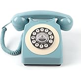 FESTRING Audio Guest Book Wedding Phone, Audio Gueestbook for Recording Guest Messages, Retro Phone Guestbook for Weddings, Party, Baby Shower, Guaduation, Engagement (Blue)