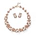 Broadfashion Bluelans Women's Party Wedding Jewellery Sets Elegant Rose Gold Plated Faux Pearl Crystal Collar Necklace Earrings Set