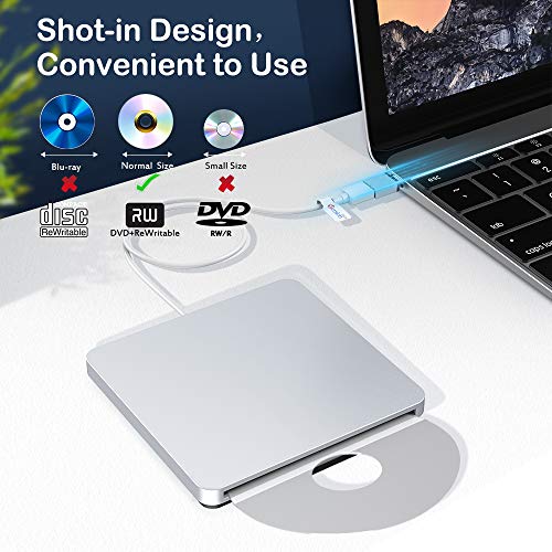 VersionTECH. External DVD Drive, USB TypeC DVD Player Portable
