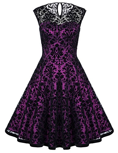 Belle Poque Retro Floral Lace Vintage Bridesmaid Cocktail Dress XL BP278-5