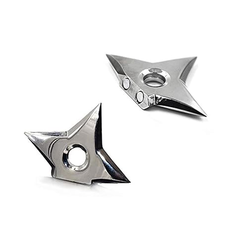 Ninjia Shuriken Fridge Magnets Vitorias Gift Assassin Fashion Metal Magnets Pack Of 2 Silver