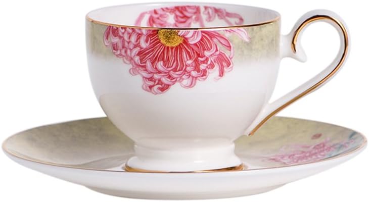 Dinner Sets HAIZHEN European-style Pastoral Style Bone China Cups Coffee Cup Set Phnom Penh Cups Black Tea Cup Ceramic (Color : #5)