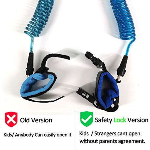 Toddler Safety Leash for Kids & Child | Baby Wrist Leash for Walkling - Upgarded Version with Lock-Blue