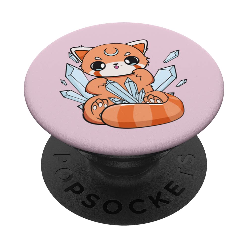 Kawaii Pastel Goth Red Panda Cute Chibi Anime Otaku PopSockets Swappable PopGrip