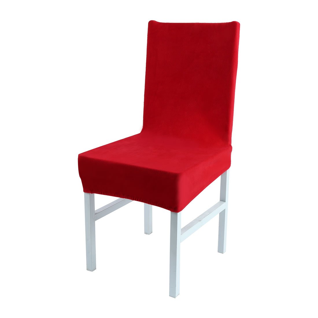 sourcing map Plush Dining Chair Cover,Parson Chair Slipcover Stretch Spandex Velvet Bar Stool Cover Protector Seat Cover Home Decor for Dining Room/Party/Kitchen/Wedding Red
